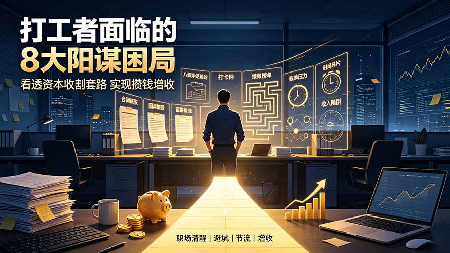 (19448期)付费文章:打工者面临的8大阳谋困局,看透资本收割套路实现攒钱增收-低成本创业项目大全|短视频带货+AI副业变现|知行创业网
