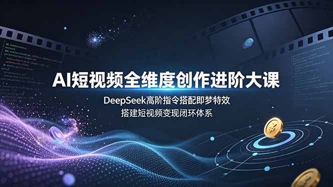 （19153期）AI短视频全维度创作进阶大课，DeepSeek高阶指令搭配即梦特效，搭建短视频变现闭环体系-低成本创业项目大全｜短视频带货+AI副业变现｜知行创业网