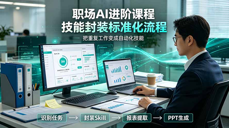 （19369期）职场AI进阶课程；多类实用Skill工具实操，专属技能封装标准化流程，报表行业报告一键提取核心内容-低成本创业项目大全｜短视频带货+AI副业变现｜知行创业网
