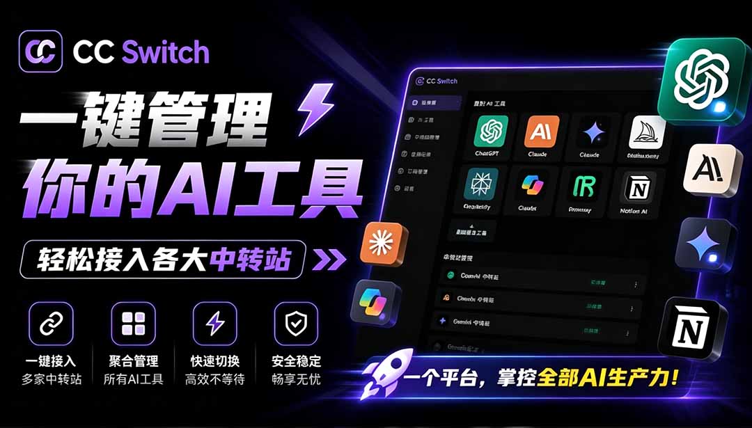 （19335期）一键给Chatgpt、Codex、Claude接入地第三方中转站，CC Switch统一管理你的 AI 编程工具工作流-低成本创业项目大全｜短视频带货+AI副业变现｜知行创业网