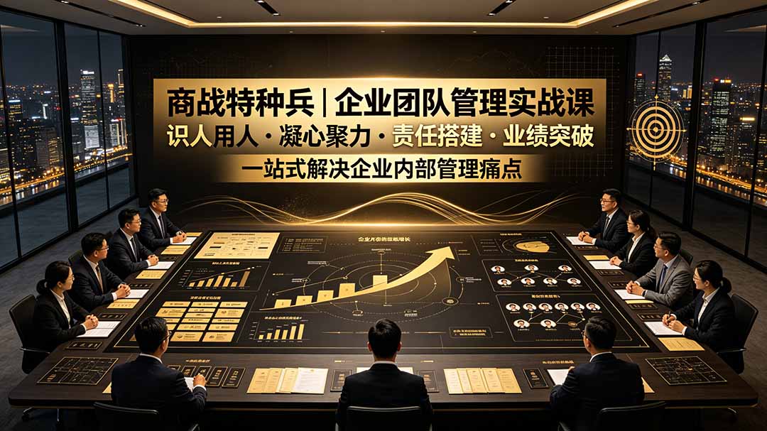 （19534期）商战特种兵｜企业团队管理实战课：识人用人｜凝心聚力｜责任搭建｜业绩突破，一站式解决企业内部管理痛点-低成本创业项目大全｜短视频带货+AI副业变现｜知行创业网