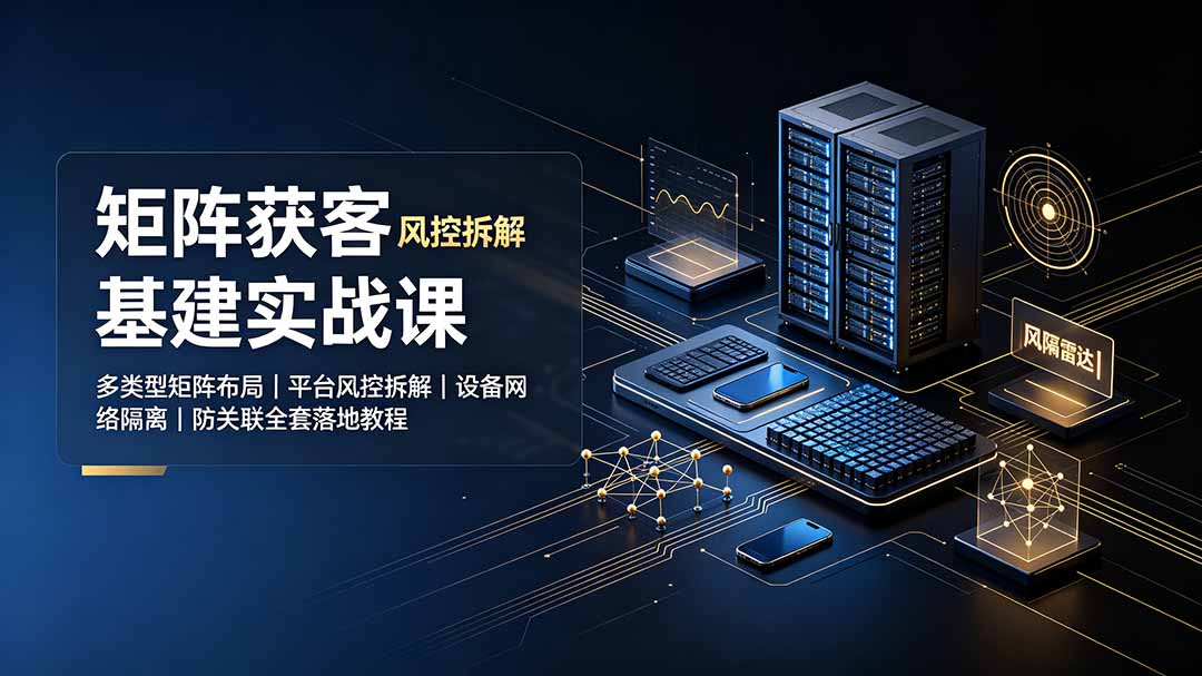（19319期）矩阵获客基建实战课：多类型矩阵布局｜平台风控拆解｜设备网络隔离｜防关联全套落地教程-低成本创业项目大全｜短视频带货+AI副业变现｜知行创业网