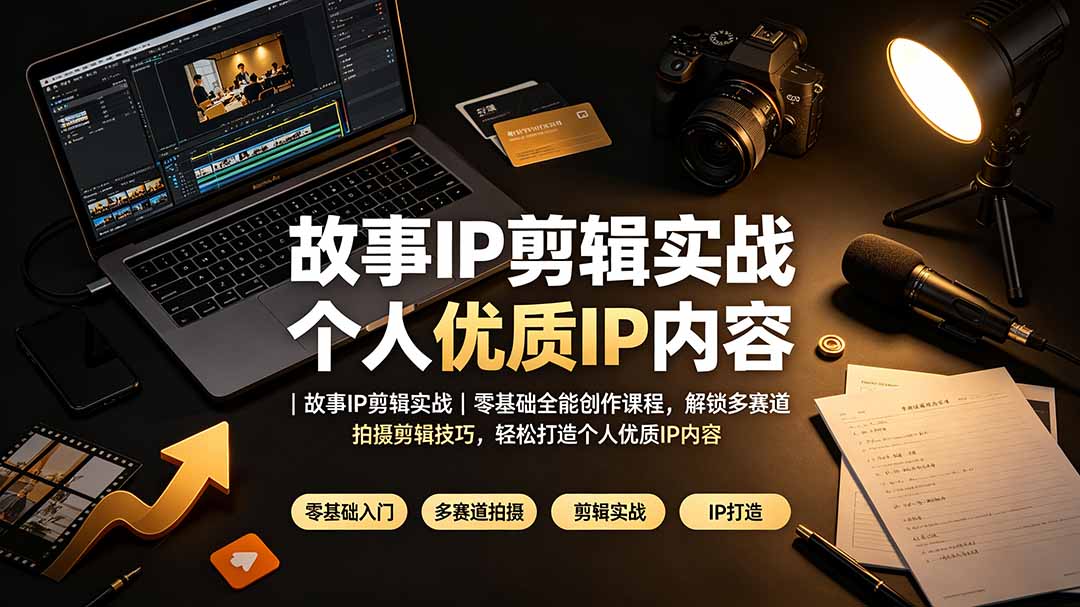 （19550期）故事IP剪辑实战｜零基础全能创作课程，解锁多赛道拍摄剪辑技巧，轻松打造个人优质IP内容-低成本创业项目大全｜短视频带货+AI副业变现｜知行创业网