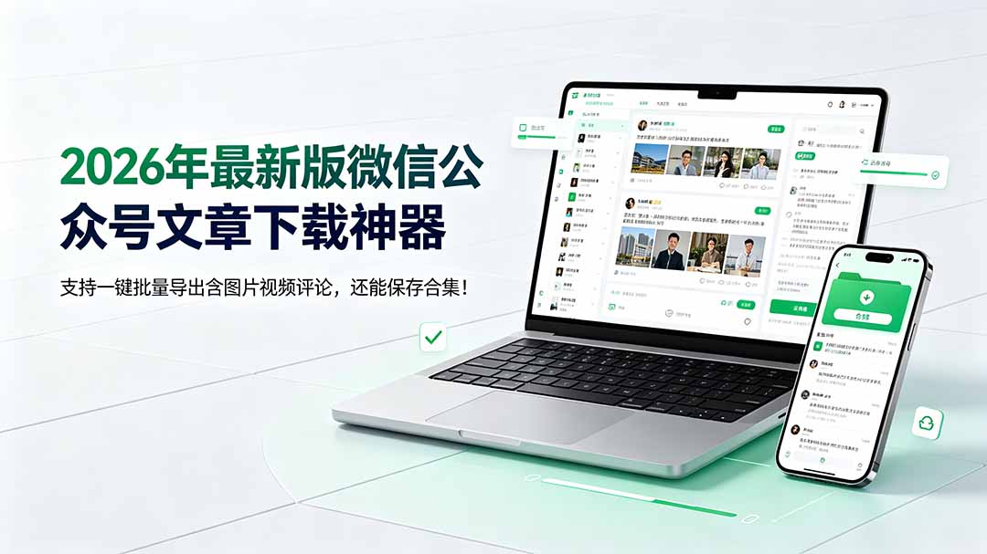 （19486期）2026年最新版微信公众号文章下载神器，支持一键批量导出含图片视频评论，还能保存合集！-低成本创业项目大全｜短视频带货+AI副业变现｜知行创业网