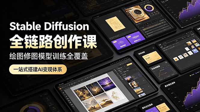 （19154期）Stable Diffusion全链路创作课，绘图修图模型训练全覆盖，一站式搭建AI变现体系-低成本创业项目大全｜短视频带货+AI副业变现｜知行创业网