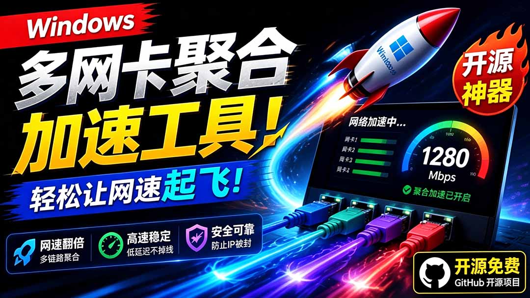 （19375期）Github开源黑科技！多网卡网速聚合加速工具，一键让你的电脑网速起飞，这感觉也太爽了HypoMux-低成本创业项目大全｜短视频带货+AI副业变现｜知行创业网