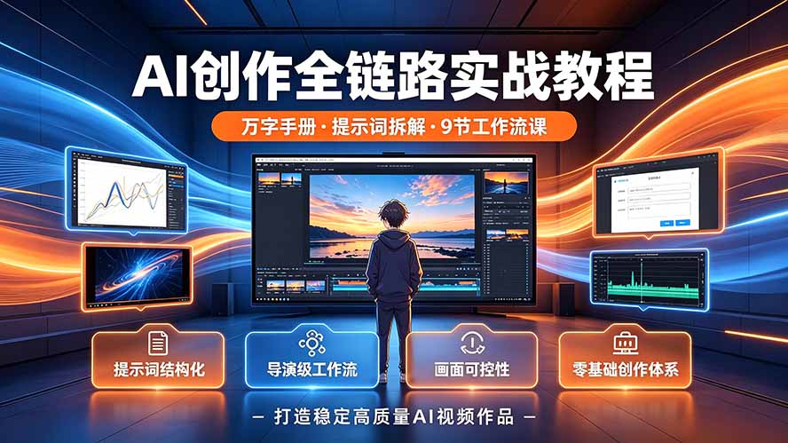 （19247期）AI创作全链路实战教程｜万字手册·提示词拆解·9节工作流课，打造稳定高质量AI视频作品-低成本创业项目大全｜短视频带货+AI副业变现｜知行创业网