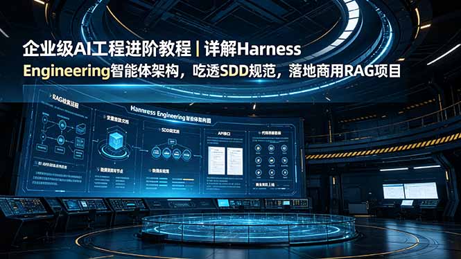 （19158期）企业级AI工程进阶教程｜详解Harness Engineering智能体架构，吃透SDD规范，落地商用RAG项目-低成本创业项目大全｜短视频带货+AI副业变现｜知行创业网