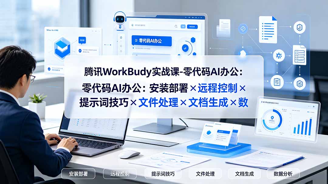 （19325期）腾讯WorkBuddy实战课-零代码AI办公：安装部署×远程控制×提示词技巧×文件处理×文档生成×数据分析-低成本创业项目大全｜短视频带货+AI副业变现｜知行创业网