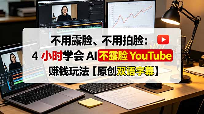 (19161期)不用露脸、不用拍脸:4 小时学会 AI 不露脸 YouTube 赚钱玩法【原创双语字幕】-低成本创业项目大全|短视频带货+AI副业变现|知行创业网