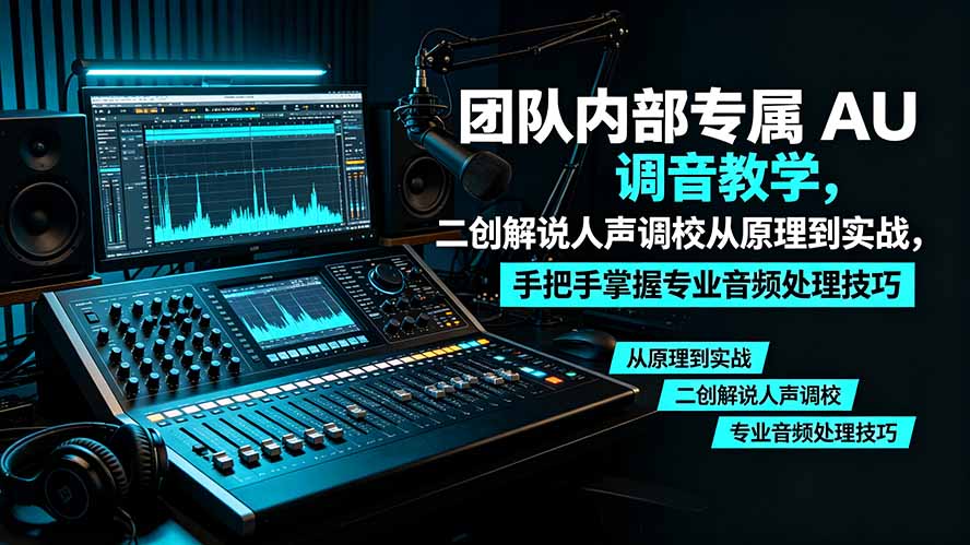 （19517期）某大佬团队内部专属 AU 调音教学，二创解说人声调校从原理到实战，手把手掌握专业音频处理技巧-低成本创业项目大全｜短视频带货+AI副业变现｜知行创业网