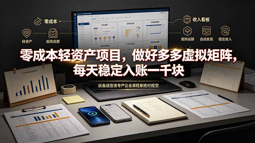 （19522期）零成本轻资产项目，做好多多虚拟矩阵，每天稳定入账一千块-低成本创业项目大全｜短视频带货+AI副业变现｜知行创业网