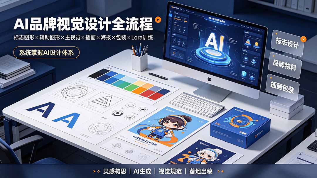 (19372期)AI品牌视觉设计全流程:标志图形×辅助图形×主视觉×插画×海报×包装×Lora训练,系统掌握AI设计体系-低成本创业项目大全|短视频带货+AI副业变现|知行创业网