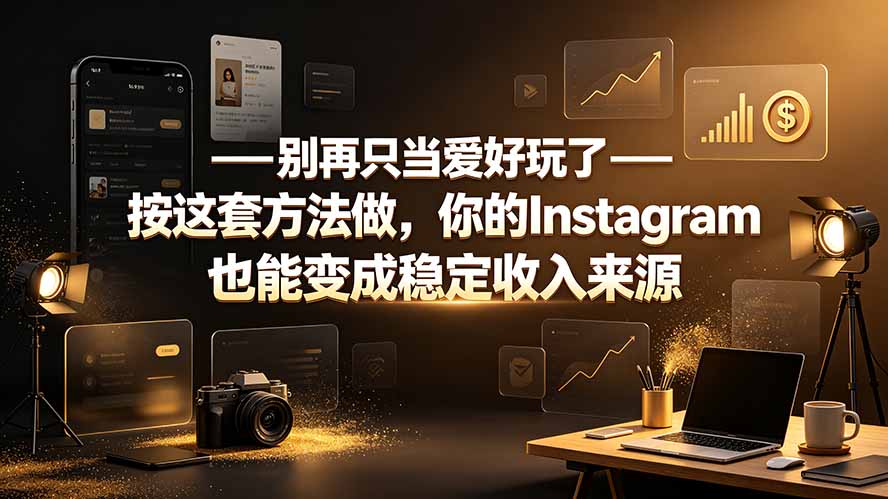 （19591期）别再只当爱好玩了——按这套方法做，你的Instagram也能变成稳定收入来源-低成本创业项目大全｜短视频带货+AI副业变现｜知行创业网