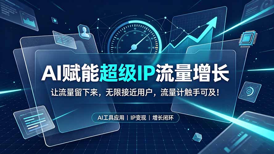 (19453期)AI赋能超级IP流量增长:让流量留下来,无限接近用户,流量计触手可及!-低成本创业项目大全|短视频带货+AI副业变现|知行创业网