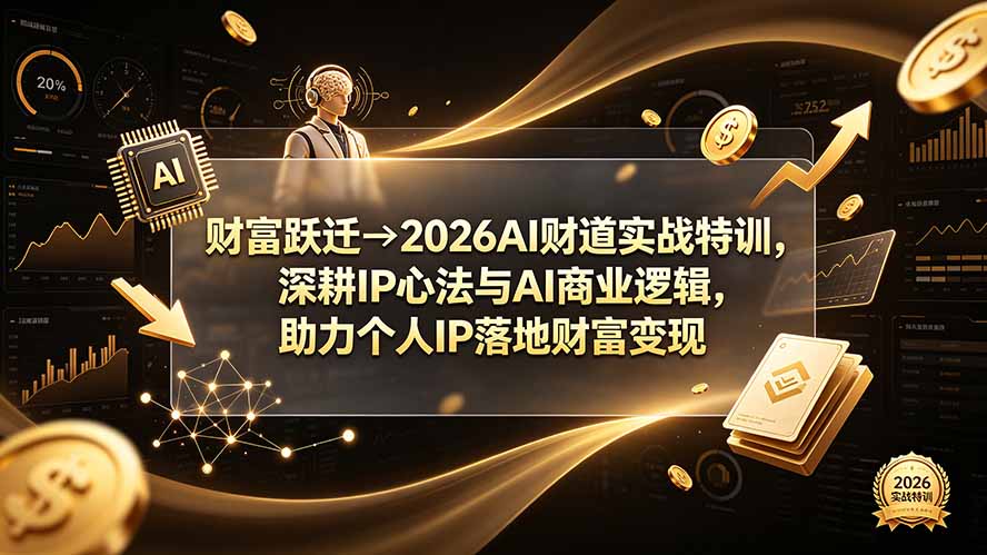 （19547期）财富跃迁→2026AI财道实战特训，深耕IP心法与AI商业逻辑，助力个人IP落地财富变现-低成本创业项目大全｜短视频带货+AI副业变现｜知行创业网