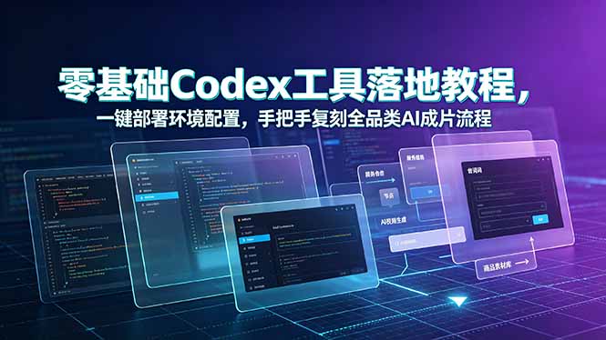（19152期）零基础Codex工具落地教程，一键部署环境配置，手把手复刻全品类AI成片流程-低成本创业项目大全｜短视频带货+AI副业变现｜知行创业网