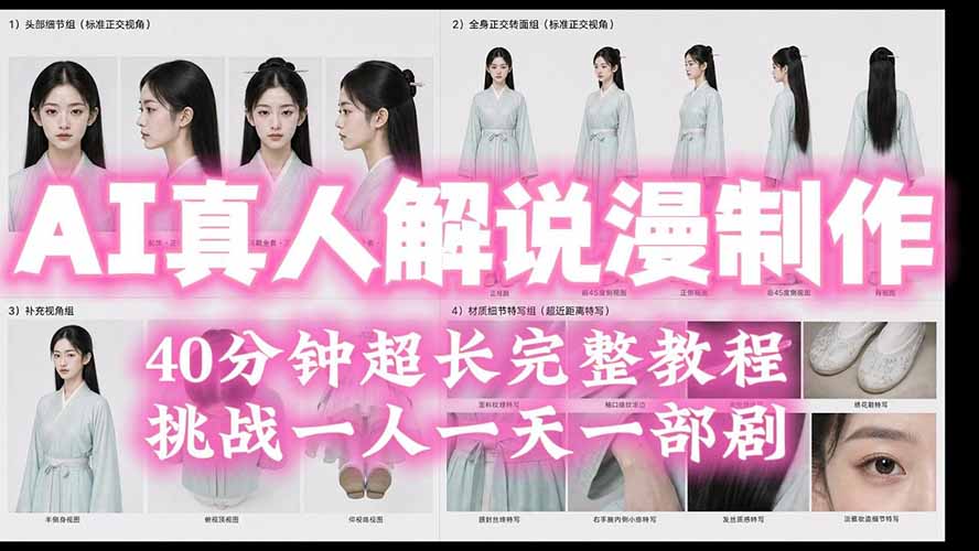 （19508期）2026AI真人解说漫剧制作40分钟超长完整教程：自动批量化制作，挑战一人一天一部剧！-低成本创业项目大全｜短视频带货+AI副业变现｜知行创业网
