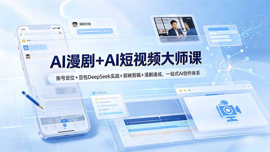 (19147期)AI漫剧+AI短视频大师课:账号定位+豆包DeepSeek实战+剪映剪辑+漫剧速成,一站式AI创作体系-低成本创业项目大全|短视频带货+AI副业变现|知行创业网