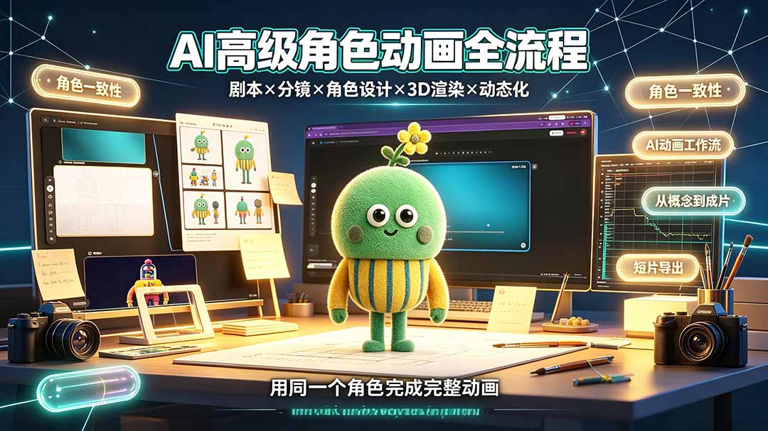 （19304期）AI高级角色动画全流程：剧本×分镜×角色设计×3D渲染×动态化，从概念到成片一站式教学-低成本创业项目大全｜短视频带货+AI副业变现｜知行创业网
