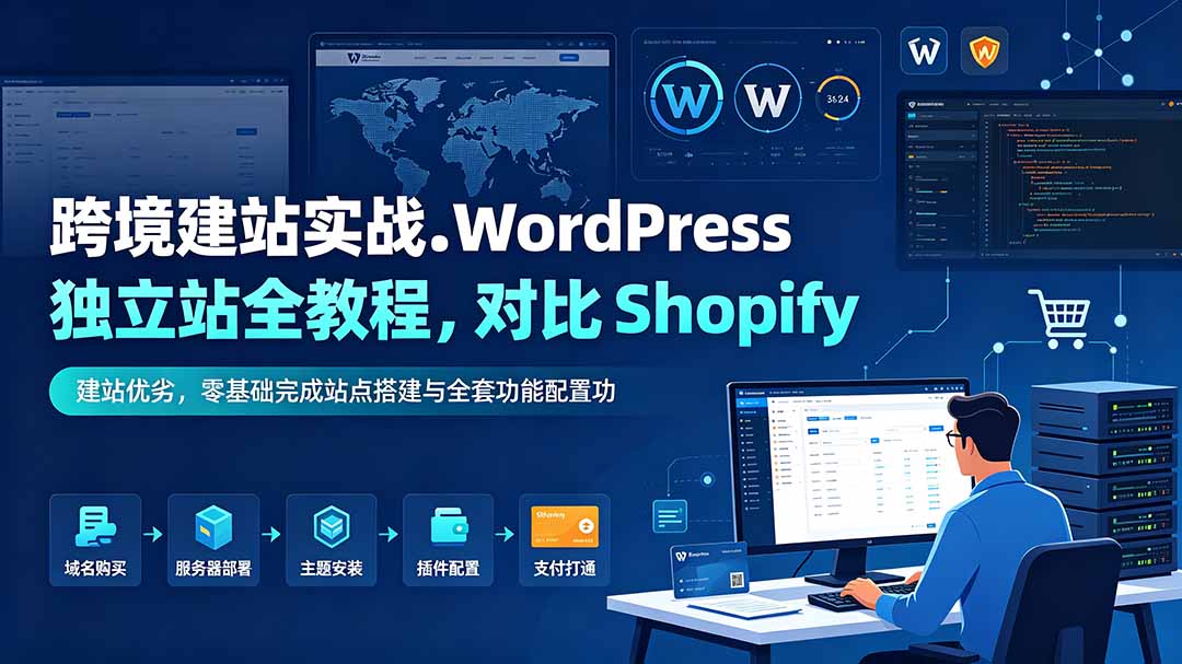 （19546期）跨境建站实战：WordPress 独立站全教程，对比 Shopify 建站优劣，零基础完成站点搭建与全套功能配置-低成本创业项目大全｜短视频带货+AI副业变现｜知行创业网