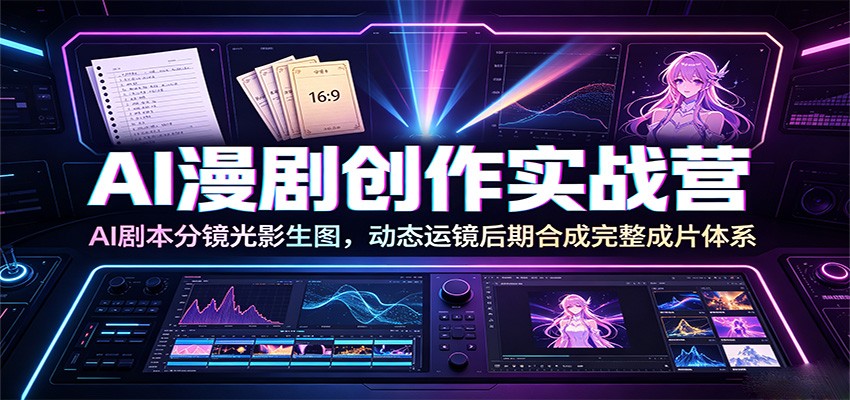 AI漫剧创作实战营：AI剧本分镜光影生图，动态运镜后期合成完整成片体系-低成本创业项目大全｜短视频带货+AI副业变现｜知行创业网
