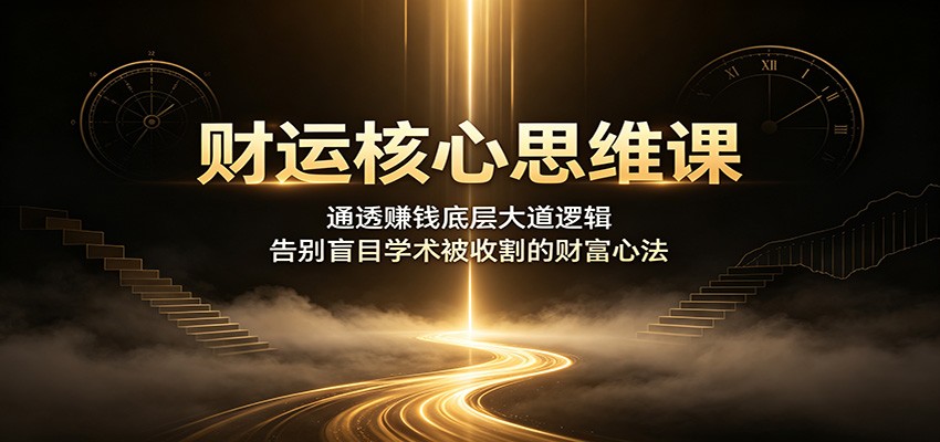 财运核心思维课:通透赚钱底层大道逻辑,告别盲目学术被收割的财富心法-低成本创业项目大全|短视频带货+AI副业变现|知行创业网