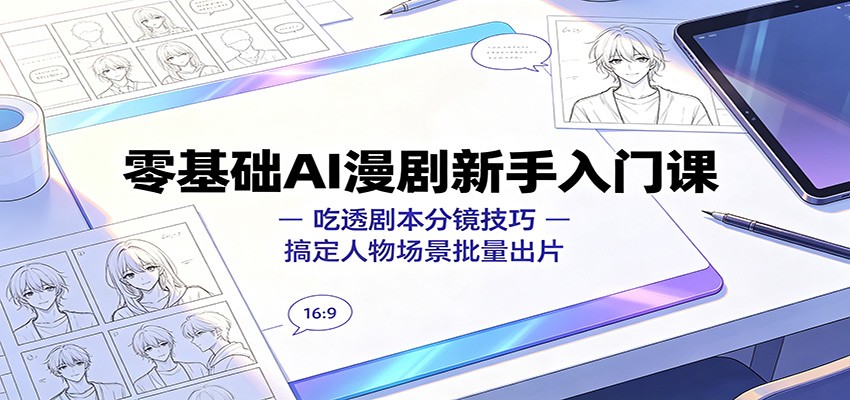 零基础AI漫剧新手入门课：吃透剧本分镜技巧，搞定人物场景批量出片-低成本创业项目大全｜短视频带货+AI副业变现｜知行创业网