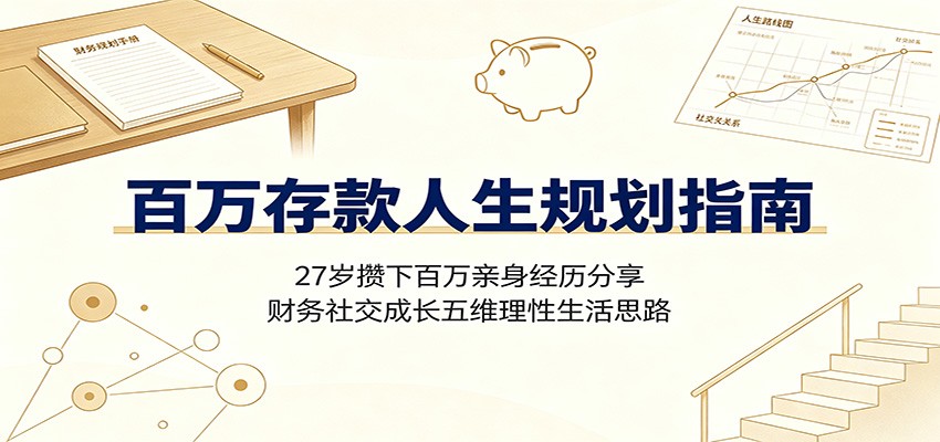 百万存款人生规划指南：27岁攒下百万亲身经历分享，财务社交成长五维理性生活思路-低成本创业项目大全｜短视频带货+AI副业变现｜知行创业网