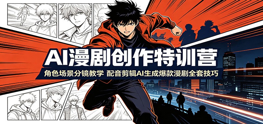 AI漫剧创作特训营：角色场景分镜教学，配音剪辑AI生成爆款漫剧全套技巧-低成本创业项目大全｜短视频带货+AI副业变现｜知行创业网