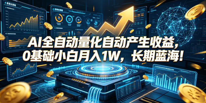 AI全自动量化自动产生收益,0基础小白月入1W,长期蓝海!【揭秘】-低成本创业项目大全|短视频带货+AI副业变现|知行创业网
