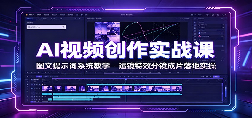 AI视频创作实战课：图文提示词系统教学，运镜特效分镜成片落地实操-低成本创业项目大全｜短视频带货+AI副业变现｜知行创业网