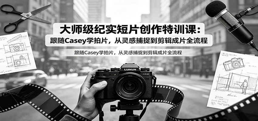 大师级纪实短片创作特训课:跟随Casey学拍片,从灵感捕捉到剪辑成片全流程-低成本创业项目大全|短视频带货+AI副业变现|知行创业网