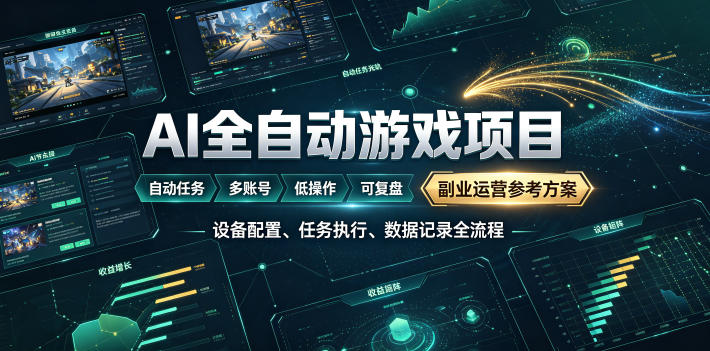 AI全自动游戏躺賺副业：日入几百，稳定运行三年的项目！【揭秘】-低成本创业项目大全｜短视频带货+AI副业变现｜知行创业网