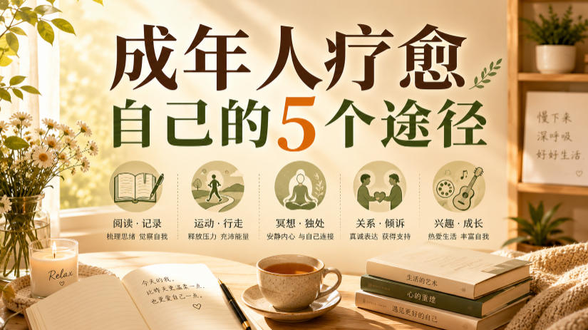 付费文章：成年人疗愈自己的5个途径-低成本创业项目大全｜短视频带货+AI副业变现｜知行创业网