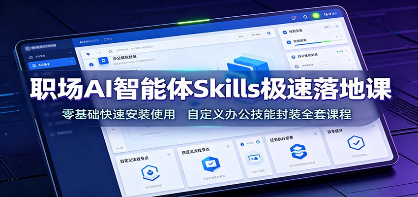 职场AI智能体Skills极速落地课：零基础快速安装使用，自定义办公技能封装全套课程-低成本创业项目大全｜短视频带货+AI副业变现｜知行创业网