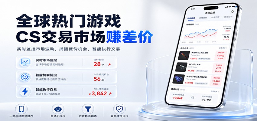 全球热门游戏CS交易市场赚差价，一个账号一部手机即可稳定运行，月入过万-低成本创业项目大全｜短视频带货+AI副业变现｜知行创业网