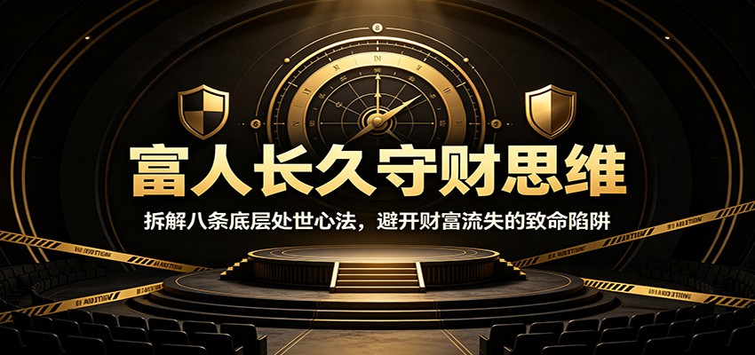 富人长久守财思维：拆解八条底层处世心法，避开财富流失的致命陷阱-低成本创业项目大全｜短视频带货+AI副业变现｜知行创业网