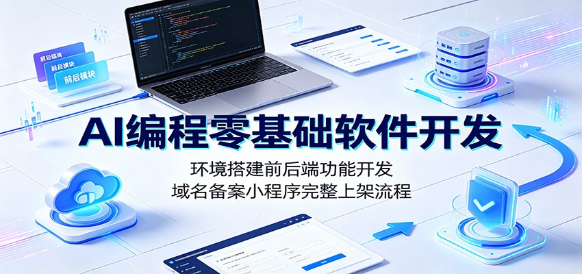 AI编程零基础软件开发：环境搭建前后端功能开发，域名备案小程序完整上架流程-低成本创业项目大全｜短视频带货+AI副业变现｜知行创业网