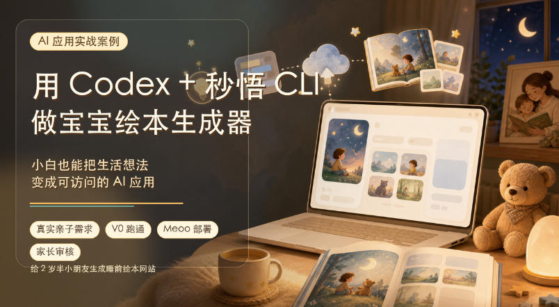 AI应用实战案例，用Codex+秒悟CLl做宝宝绘本生成器，小白也能把生活想法变成可访问的AI应用-低成本创业项目大全｜短视频带货+AI副业变现｜知行创业网