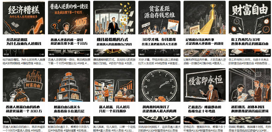 图片[2]-【AI书单】财富书籍图文解读玩法，一键直出，几十条视频，跑出1000单，全流程拆解，新手也可以上手-低成本创业项目大全｜短视频带货+AI副业变现｜知行创业网
