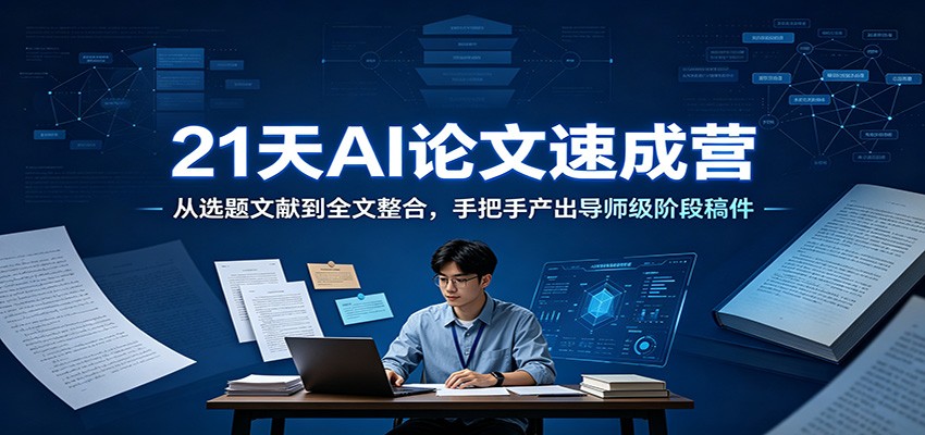 21天AI论文速成营：从选题文献到全文整合，手把手产出导师级阶段稿件-低成本创业项目大全｜短视频带货+AI副业变现｜知行创业网