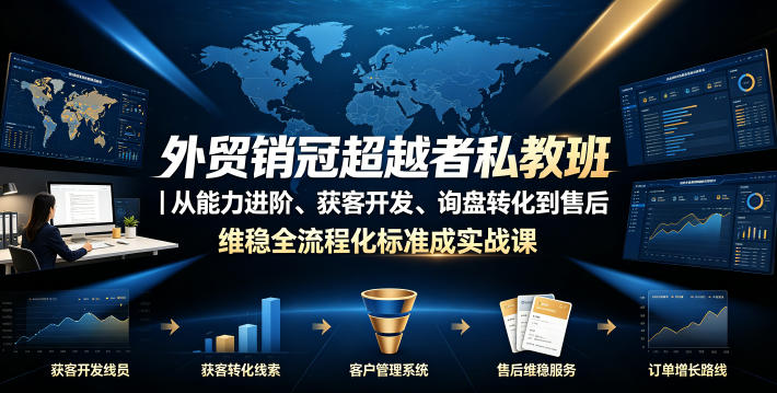 外贸销冠超越者私教班｜从能力进阶、获客开发、询盘转化到售后维稳全流程标准化成交实战课-低成本创业项目大全｜短视频带货+AI副业变现｜知行创业网