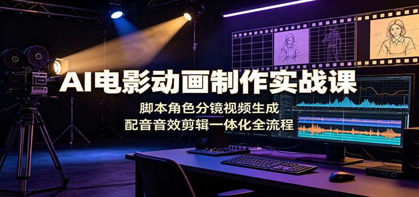 AI电影动画制作实战课：脚本角色分镜视频生成，配音音效剪辑一体化全流程-低成本创业项目大全｜短视频带货+AI副业变现｜知行创业网