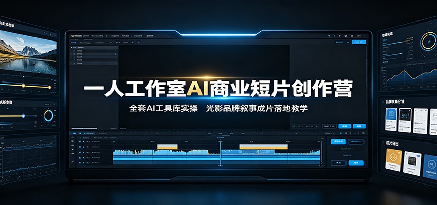 一人工作室AI商业短片创作营:全套AI工具库实操,光影品牌叙事成片落地教学-低成本创业项目大全|短视频带货+AI副业变现|知行创业网