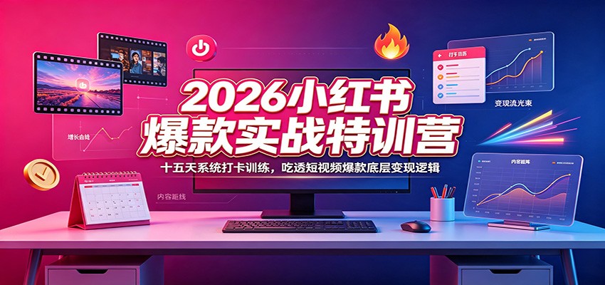 2026小红书爆款实战特训营：十五天系统打卡训练，吃透短视频爆款底层变现逻辑-低成本创业项目大全｜短视频带货+AI副业变现｜知行创业网