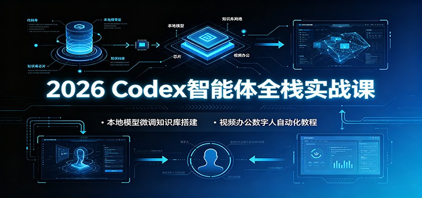 2026 Codex智能体全栈实战课：本地模型微调知识库搭建，视频办公数字人自动化教程-低成本创业项目大全｜短视频带货+AI副业变现｜知行创业网