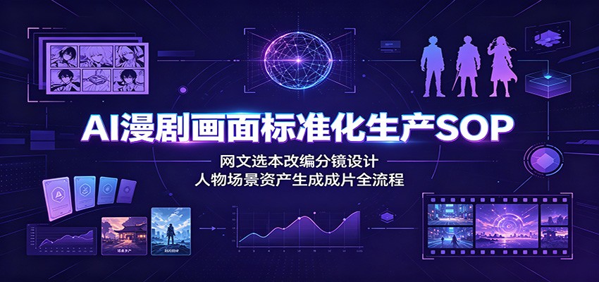 AI漫剧画面标准化生产SOP：网文选本改编分镜设计，人物场景资产生成成片全流程-低成本创业项目大全｜短视频带货+AI副业变现｜知行创业网