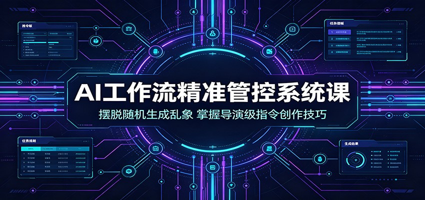 AI工作流精准管控系统课：摆脱随机生成乱象，掌握导演级指令创作技巧-低成本创业项目大全｜短视频带货+AI副业变现｜知行创业网