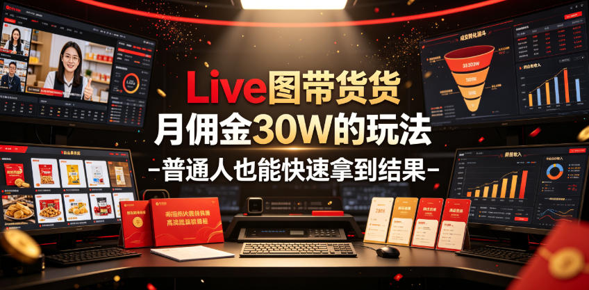 Live图带货月佣金30W的玩法-普通人也能快速拿到结果-低成本创业项目大全｜短视频带货+AI副业变现｜知行创业网